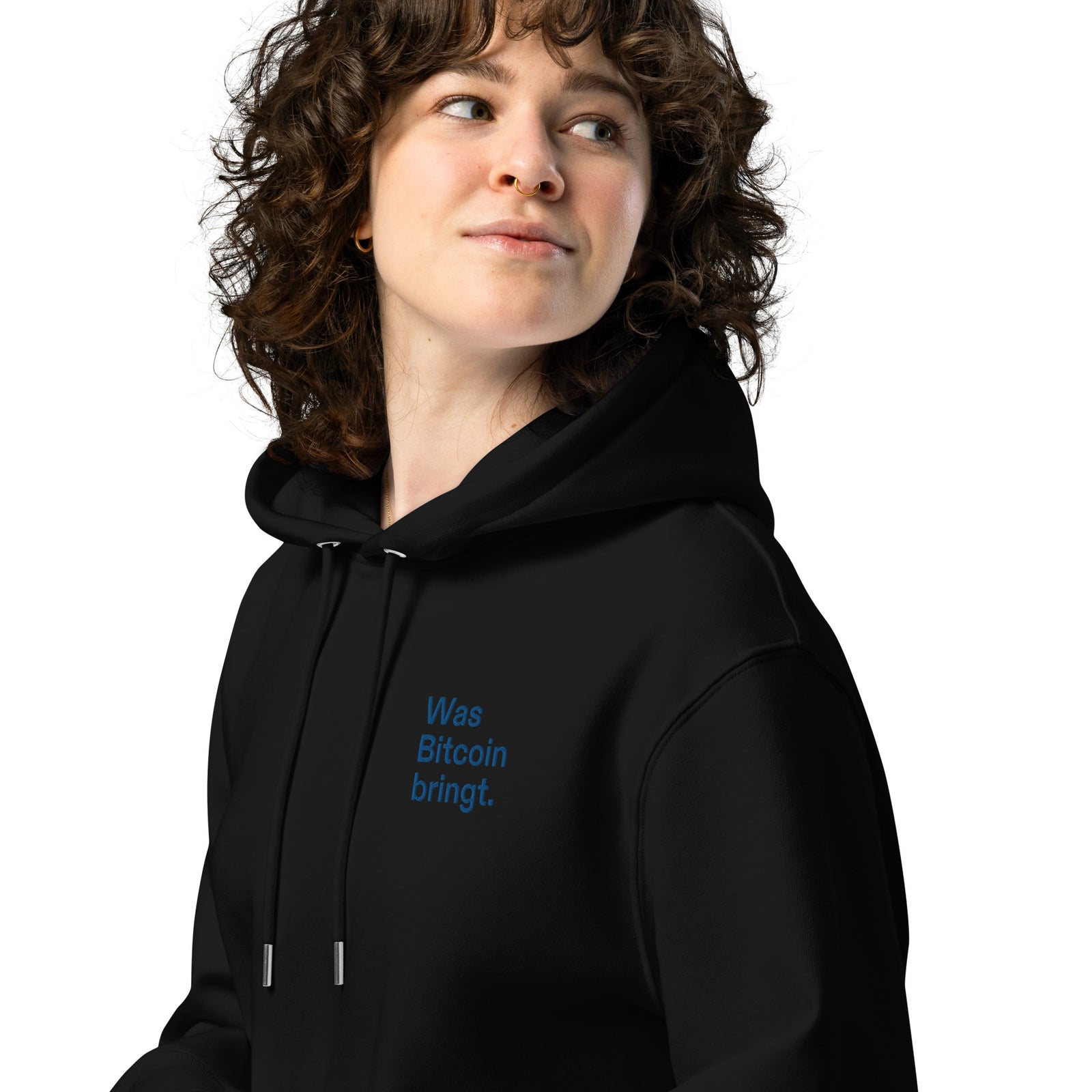 Was Bitcoin bringt. Stickerei Frauen Bio Pullover Hoodie