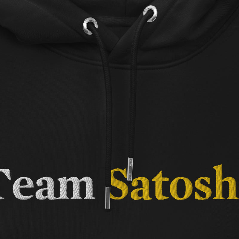 Coinfinity Team Satoshi Embroidered Men's Organic Pullover Bitcoin Hoodie with Pouch Pocket