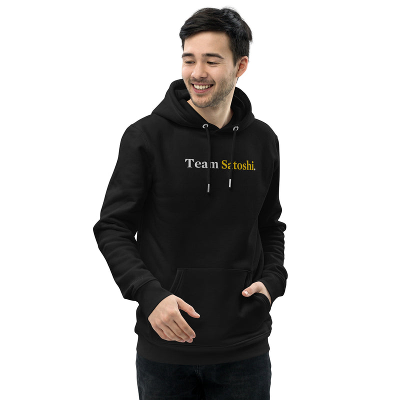 Coinfinity Team Satoshi Embroidered Men's Organic Pullover Bitcoin Hoodie with Pouch Pocket