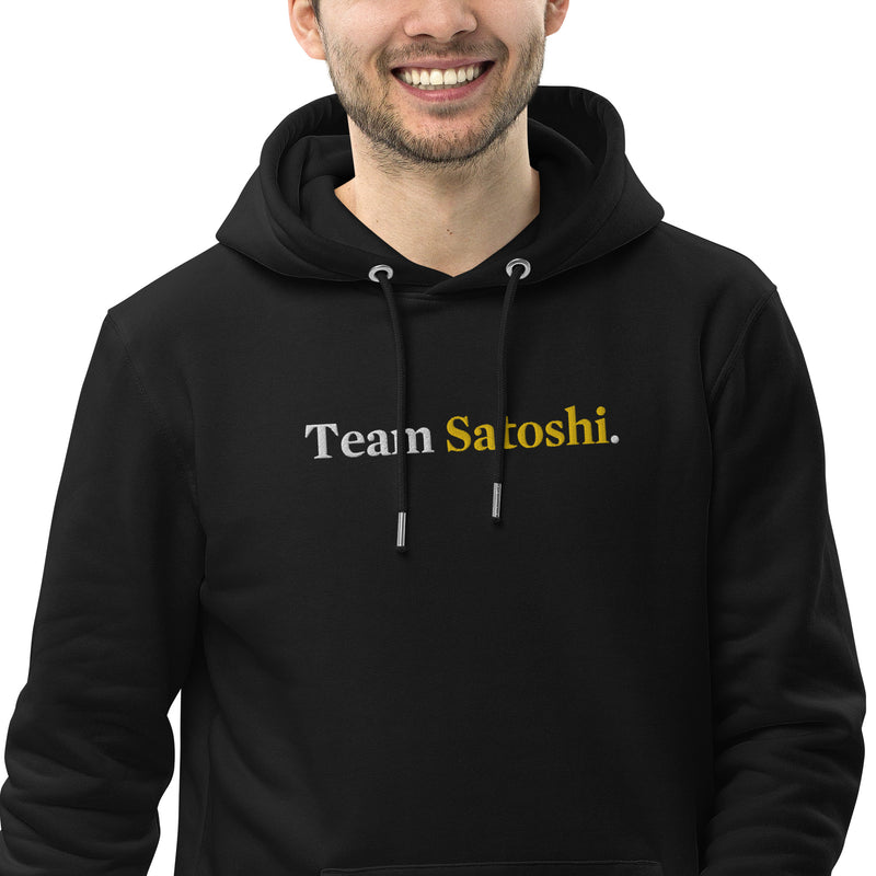 Coinfinity Team Satoshi Embroidered Men's Organic Pullover Bitcoin Hoodie with Pouch Pocket