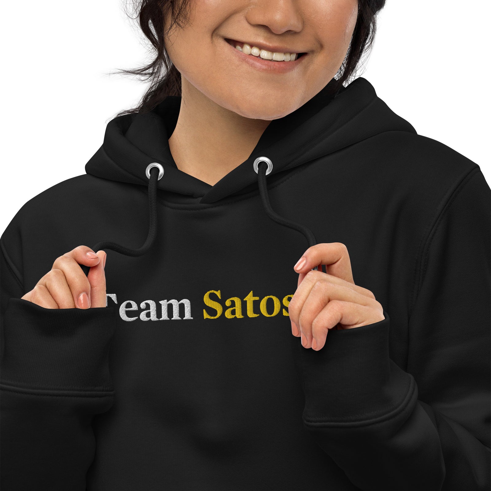 Coinfinity Team Satoshi Embroidered Women's Organic Pullover with Pouch Pocket | Bitcoin Hoodie