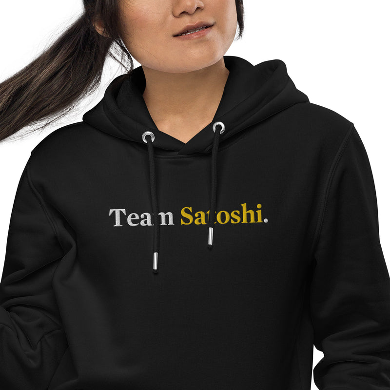 Coinfinity Team Satoshi Embroidered Women's Organic Pullover with Pouch Pocket | Bitcoin Hoodie