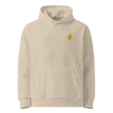 Bitcoin Lightning Stickerei Männer Bio Pullover Hoodie