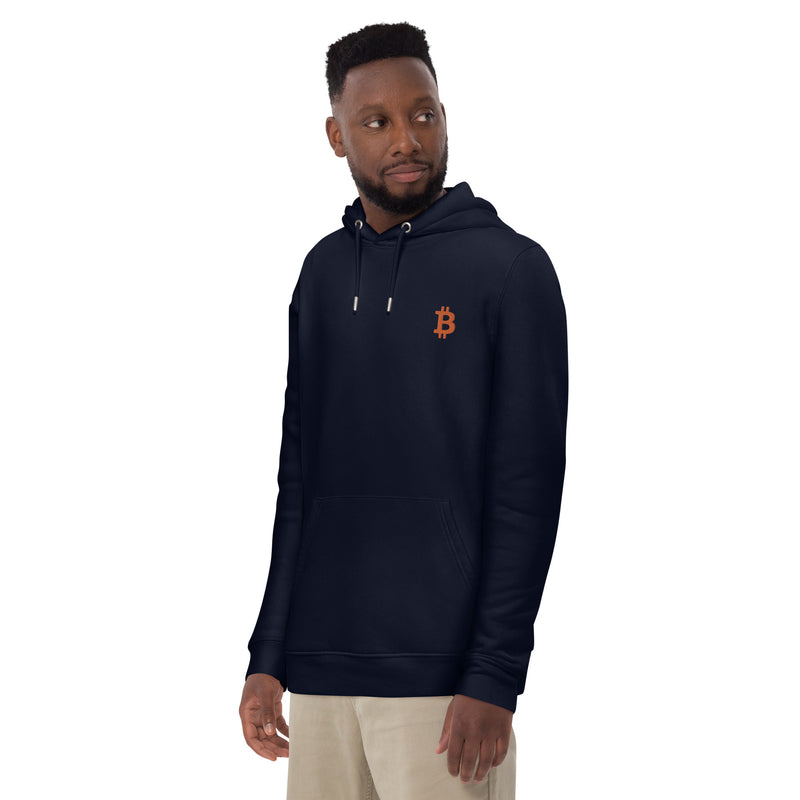 Bitcoin Embroidered Men's Organic Pullover Hoodie