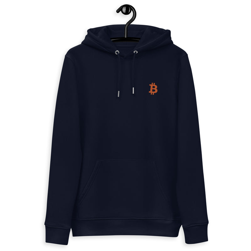 Bitcoin Embroidered Men's Organic Pullover Hoodie