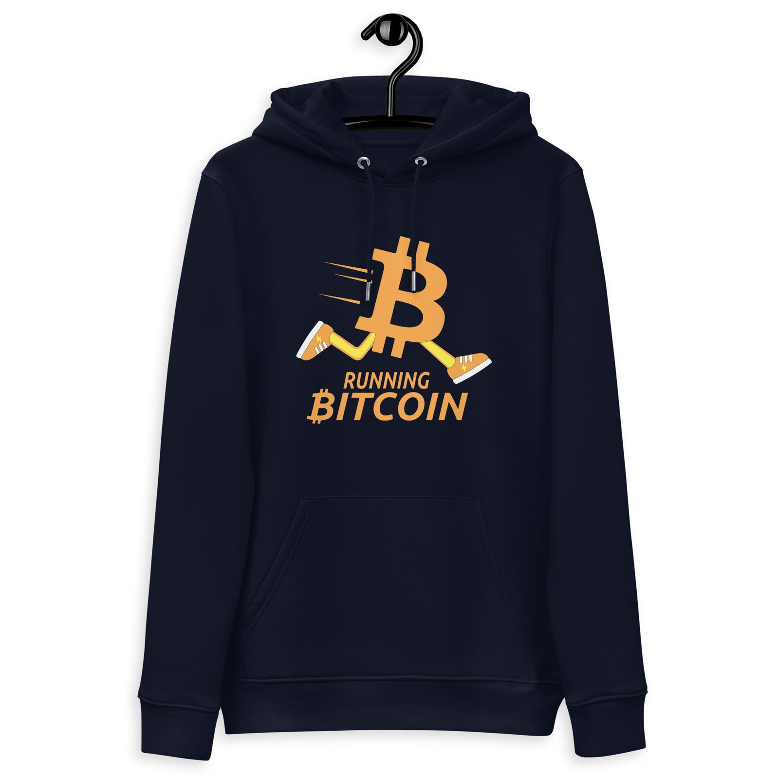 Running Bitcoin | Organic Pullover Hoodie | Unisex