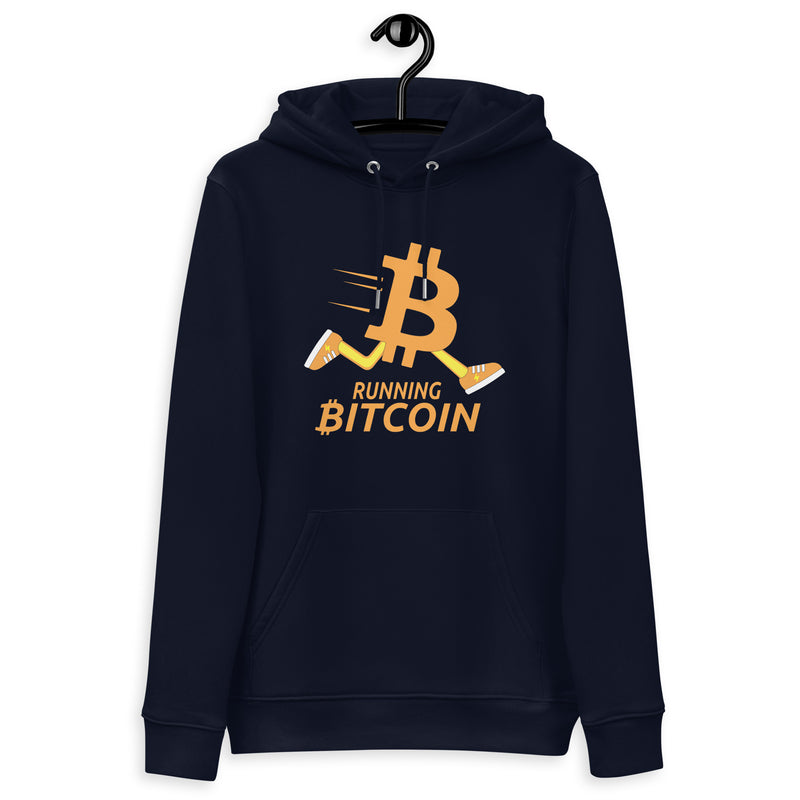 Running Bitcoin | Organic Pullover Hoodie | Unisex