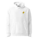 Bitcoin Lightning Stickerei Männer Bio Pullover Hoodie