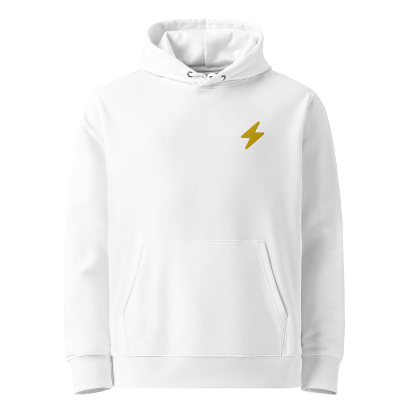 Bitcoin Lightning Embroidered Men's Organic Pullover Hoodie