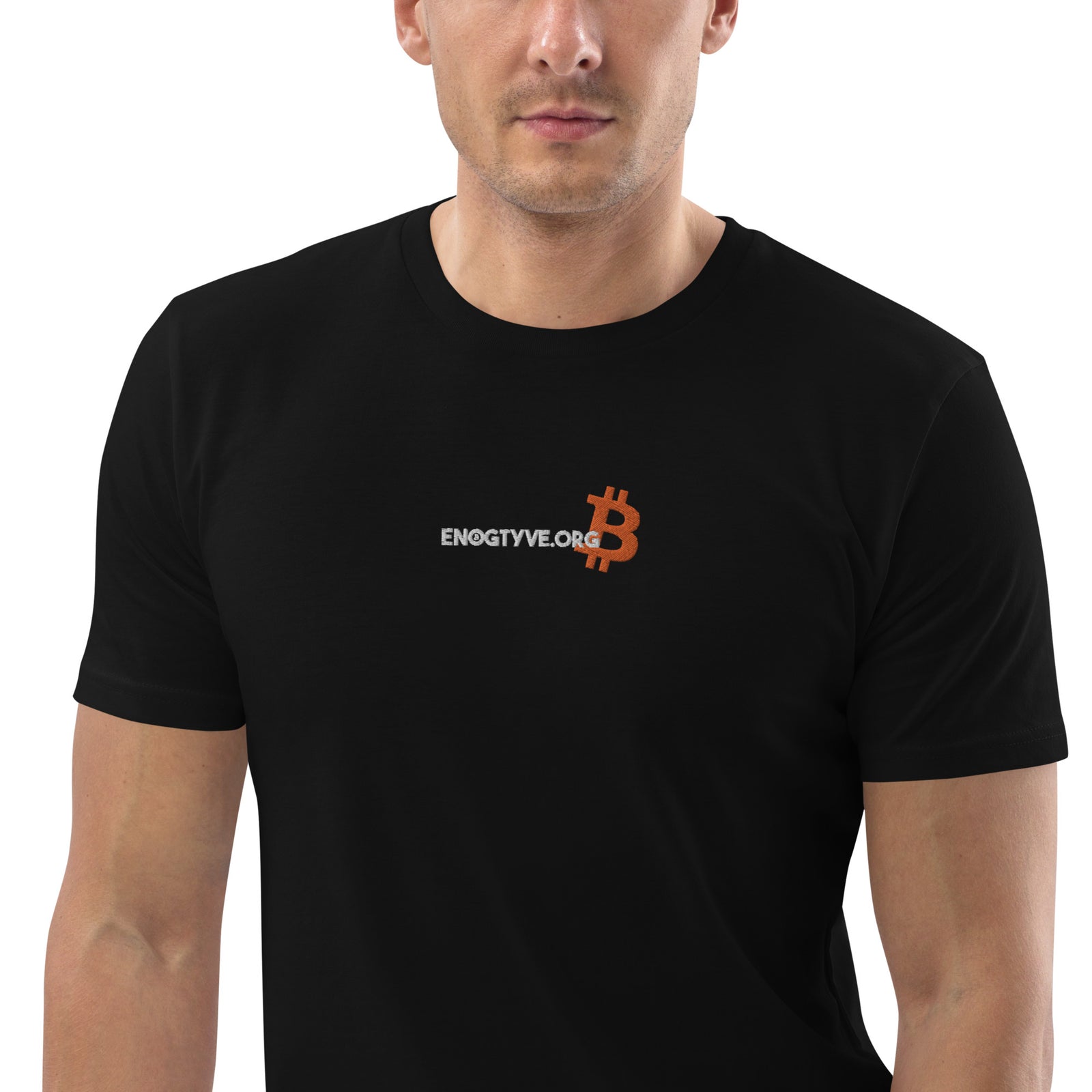 Enogtyve Einundzwanzig Embroidered Men's Organic Cotton | Bitcoin T-Shirt