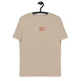 Peace Bitcoin Love Embroidered Men's Organic Cotton T-Shirt