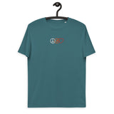 Peace Bitcoin Love Embroidered Men's Organic Cotton T-Shirt