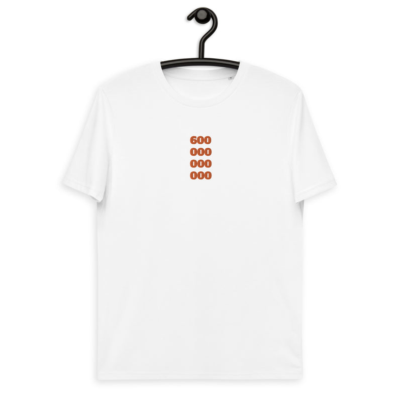 600 000 000 000 Embroidered Men's Organic Cotton | Bitcoin T-Shirt