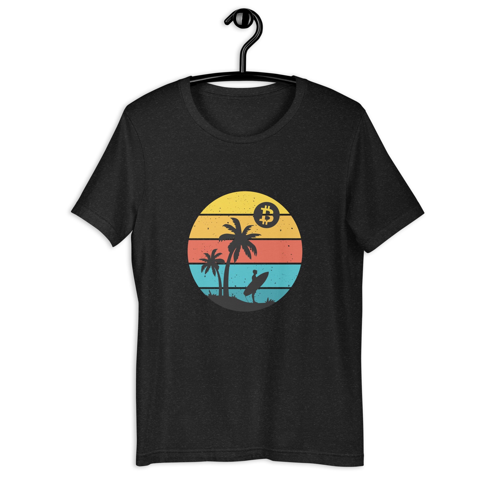 Bitcoin Retro Surfing Basic Bio-T-Shirt für Frauen