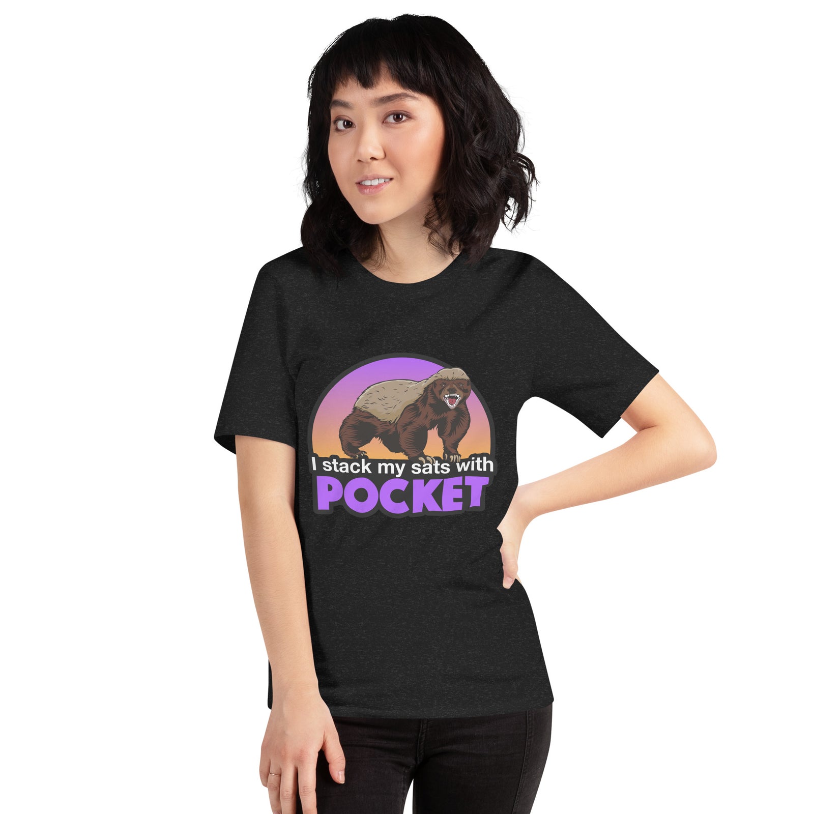 Pocket Bitcoin Honeybadger Women’s Basic Organic T-Shirt