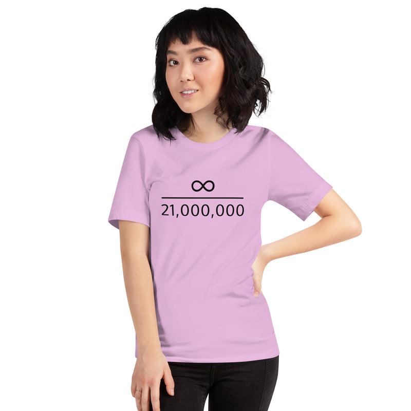 Infinity Divided by 21 Mio Bitcoin Basic Bio-T-Shirt für Frauen
