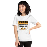 Bitcoin Warning Orange Pill Basic Bio-T-Shirt für Frauen