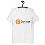 Bitcoin Fix the money Basic Bio-T-Shirt für Frauen