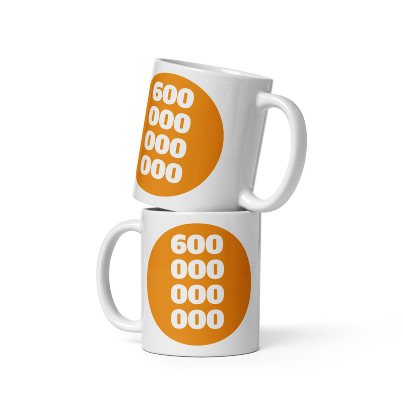 600 000 000 000 White Glossy | Bitcoin Mug
