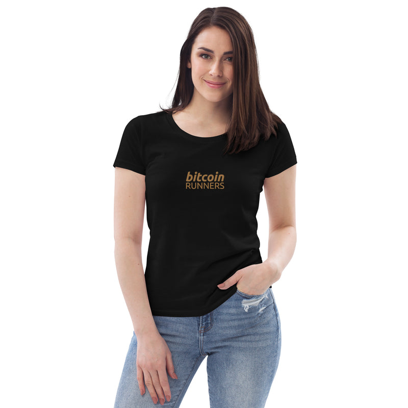 Bitcoin Runners Embroidered Women's Organic Cotton T-Shirt