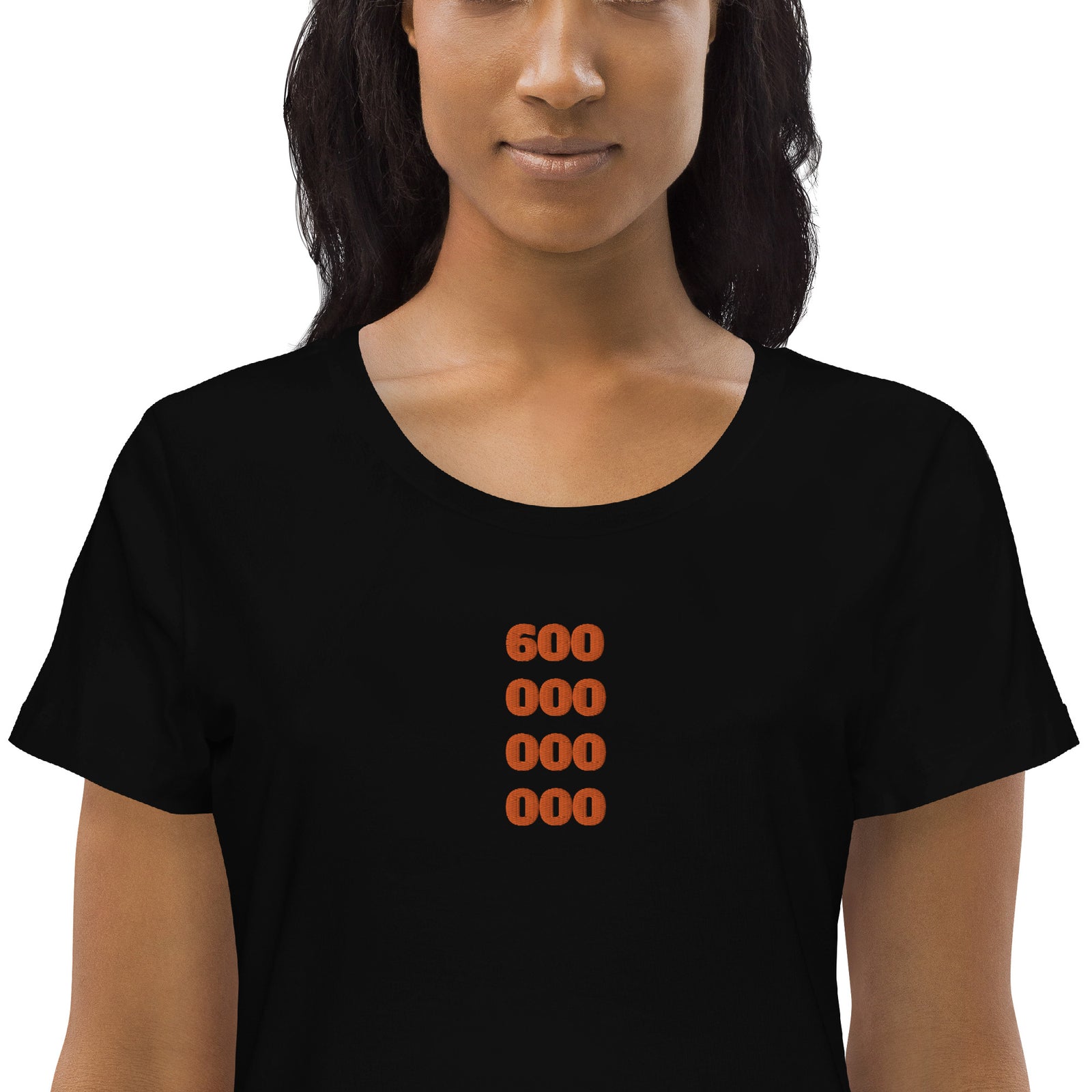 600 000 000 000 Embroidered Women's Organic Cotton | Bitcoin Shirt