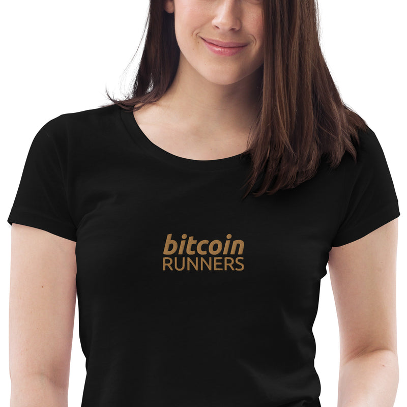 Bitcoin Runners Embroidered Women's Organic Cotton T-Shirt