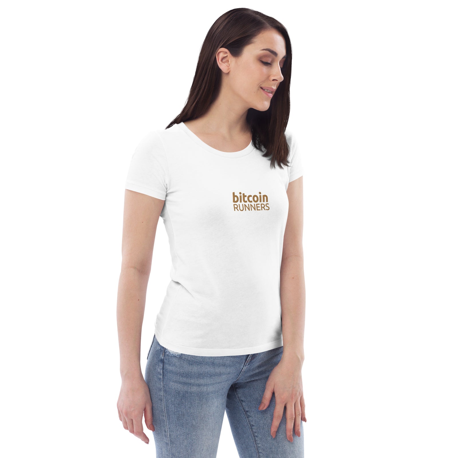 Bitcoin Runners Embroidered Women's Organic Cotton T-Shirt