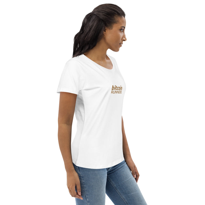 Bitcoin Runners Embroidered Women's Organic Cotton T-Shirt