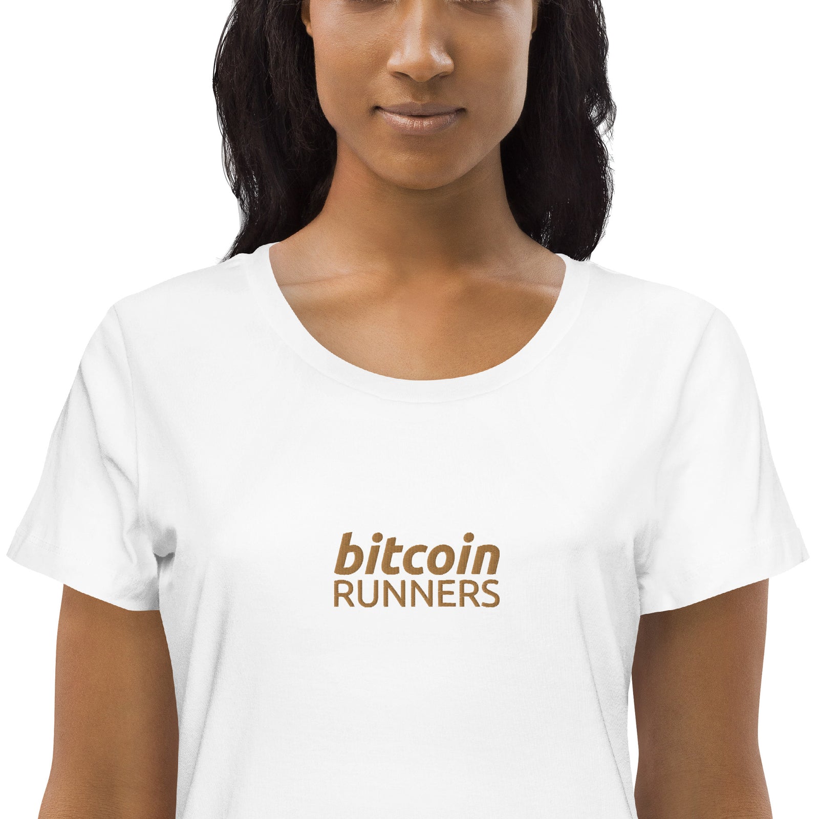 Bitcoin Runners Embroidered Women's Organic Cotton T-Shirt