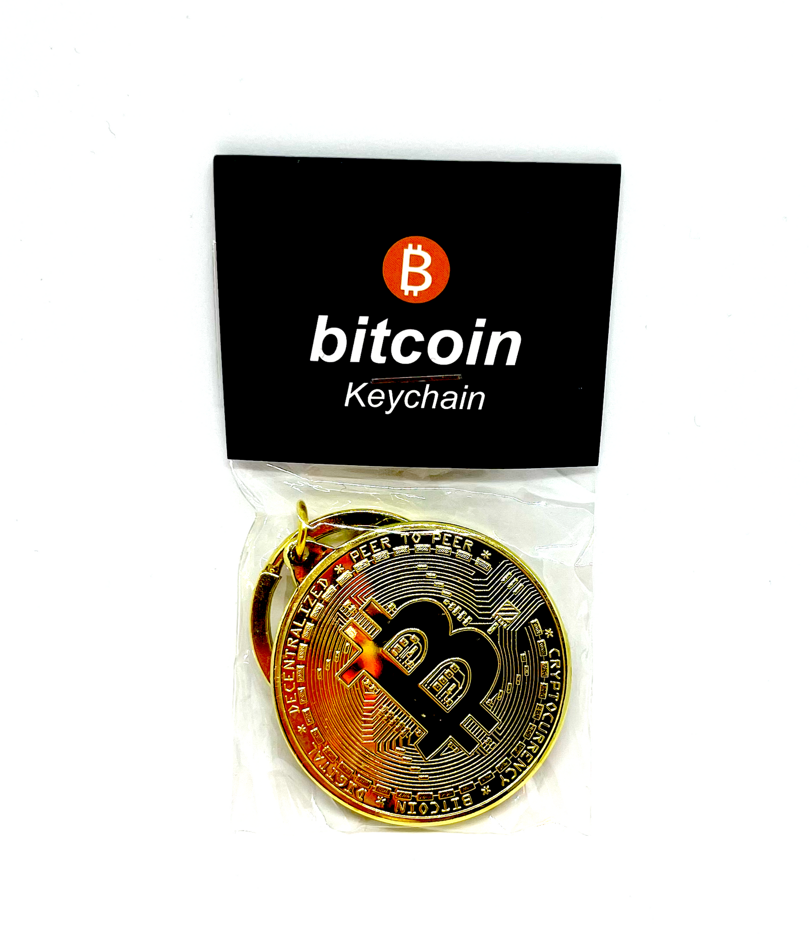 Bitcoin Keychain in Gold