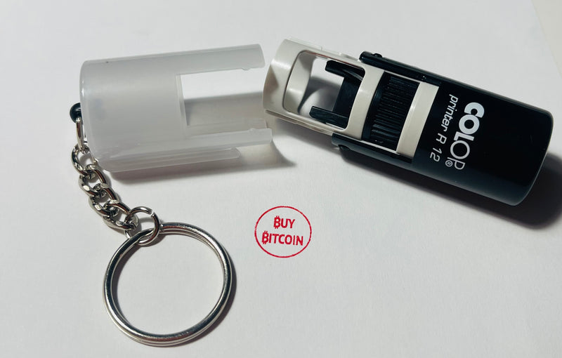 Bitcoin Rubber Stamp Keychain