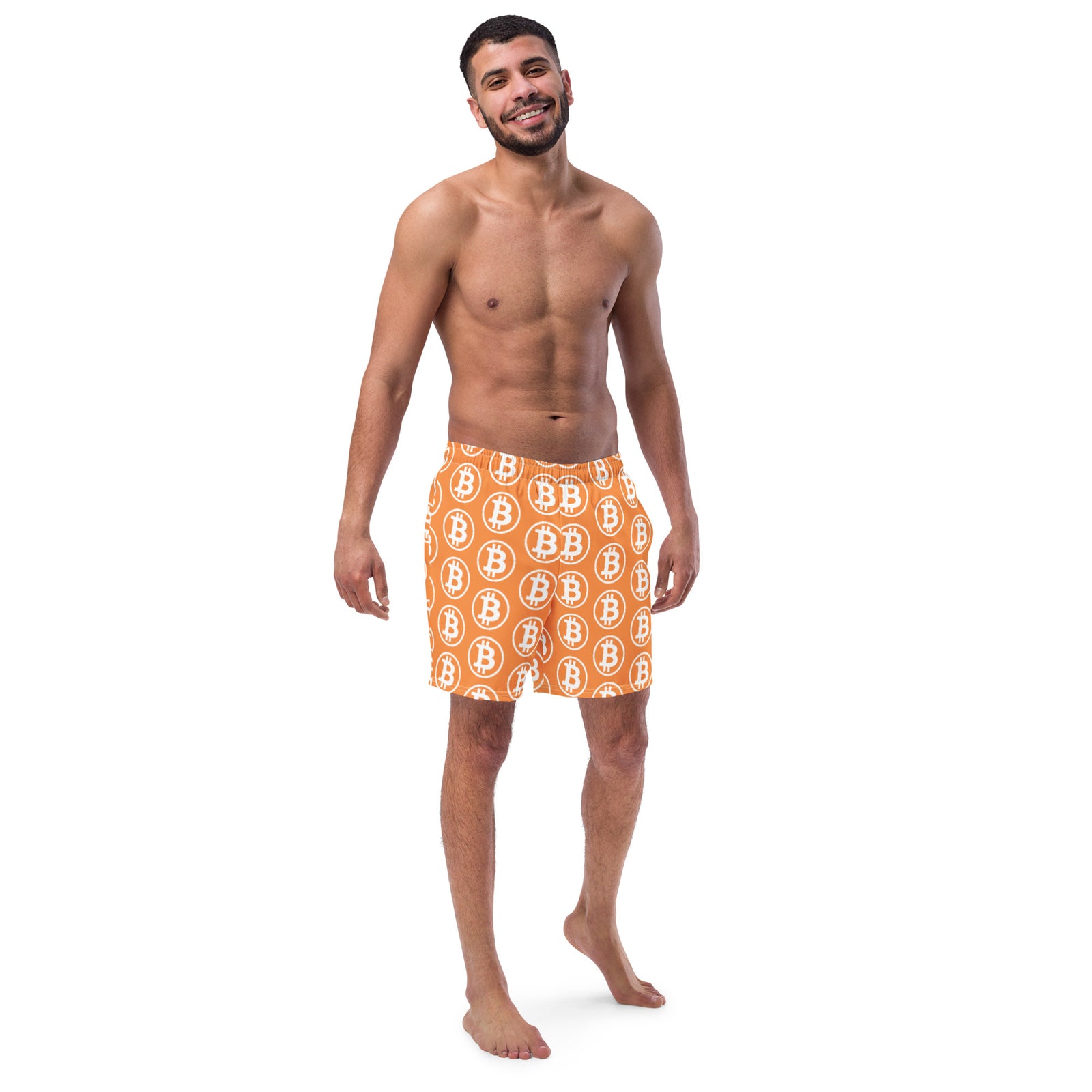 Bitcoin Miami Herren Badehose Weiß