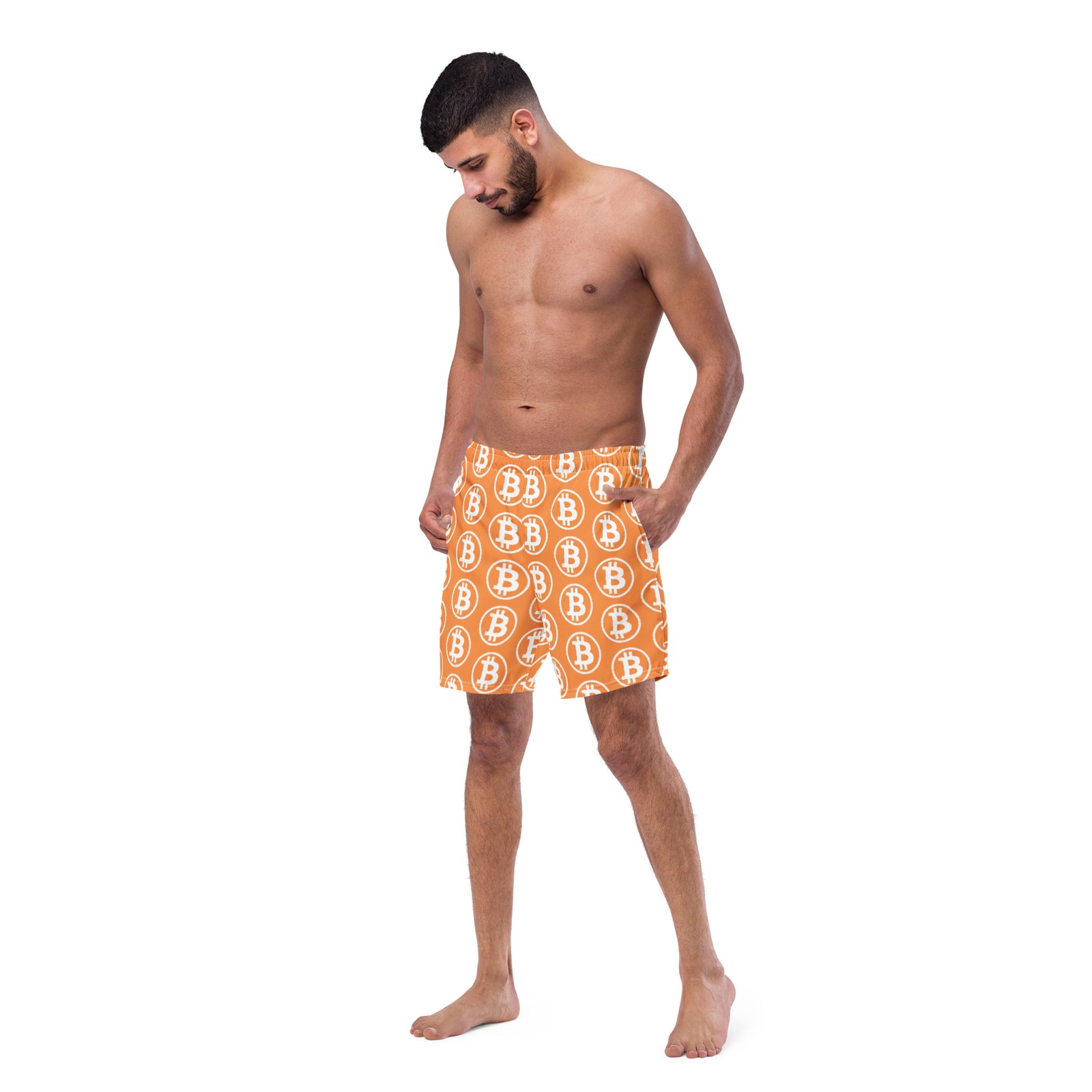 Bitcoin Miami Herren Badehose Weiß