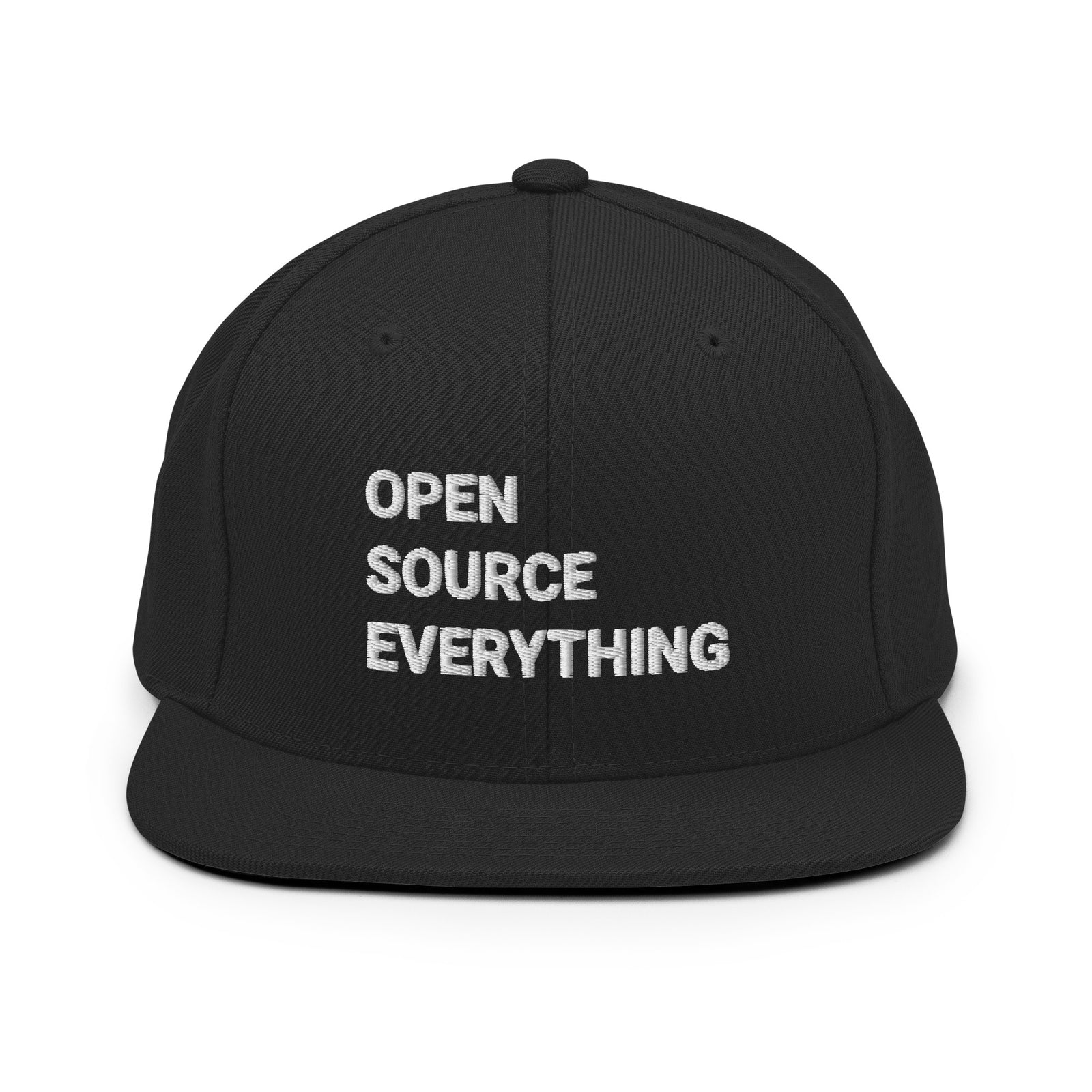 Open Source Everything Structured Snapback Cap with Flat Brim