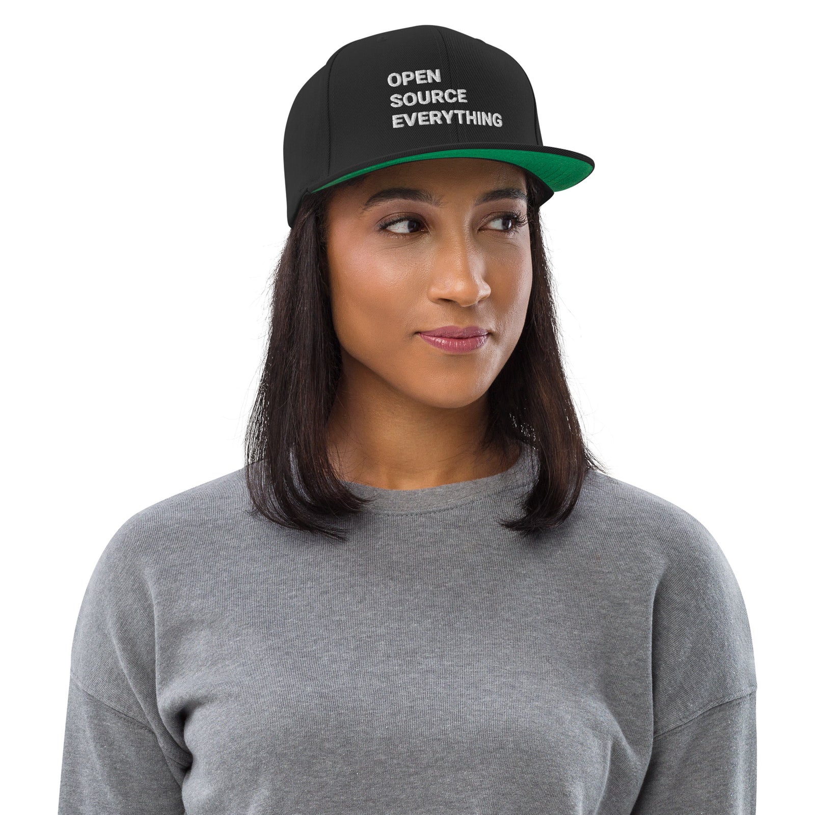 Open Source Everything Structured Snapback Cap with Flat Brim
