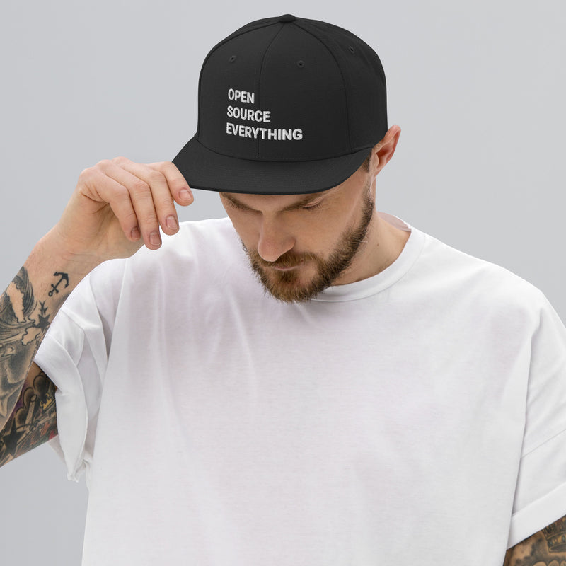 Open Source Everything Structured Snapback Cap with Flat Brim
