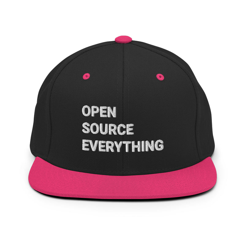 Open Source Everything Structured Snapback Cap with Flat Brim