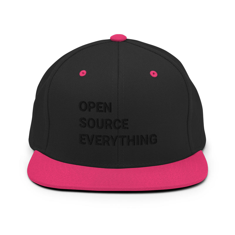 Open Source Everything Structured Snapback Cap with Flat Brim