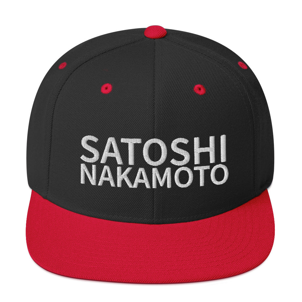 Satoshi Nakamoto Structured Snapback Cap with Flat Brim