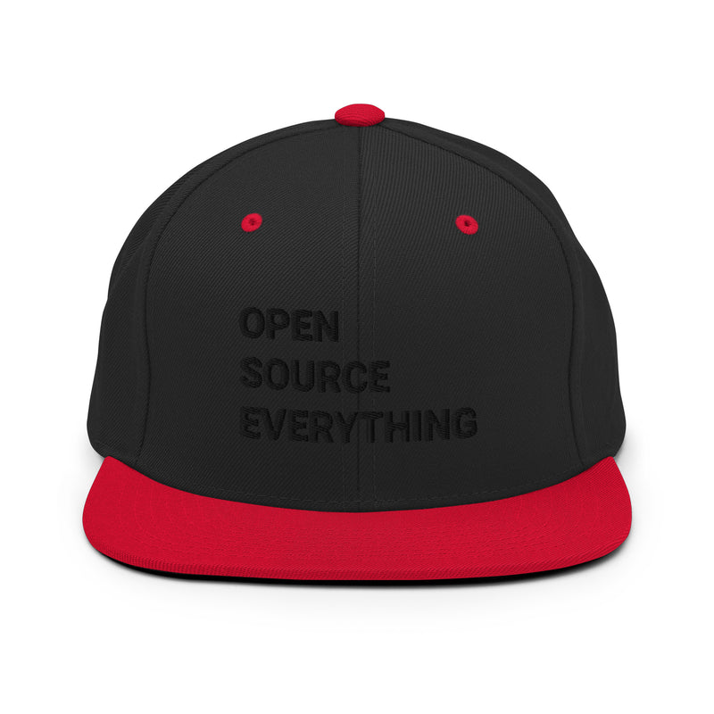 Open Source Everything Structured Snapback Cap with Flat Brim