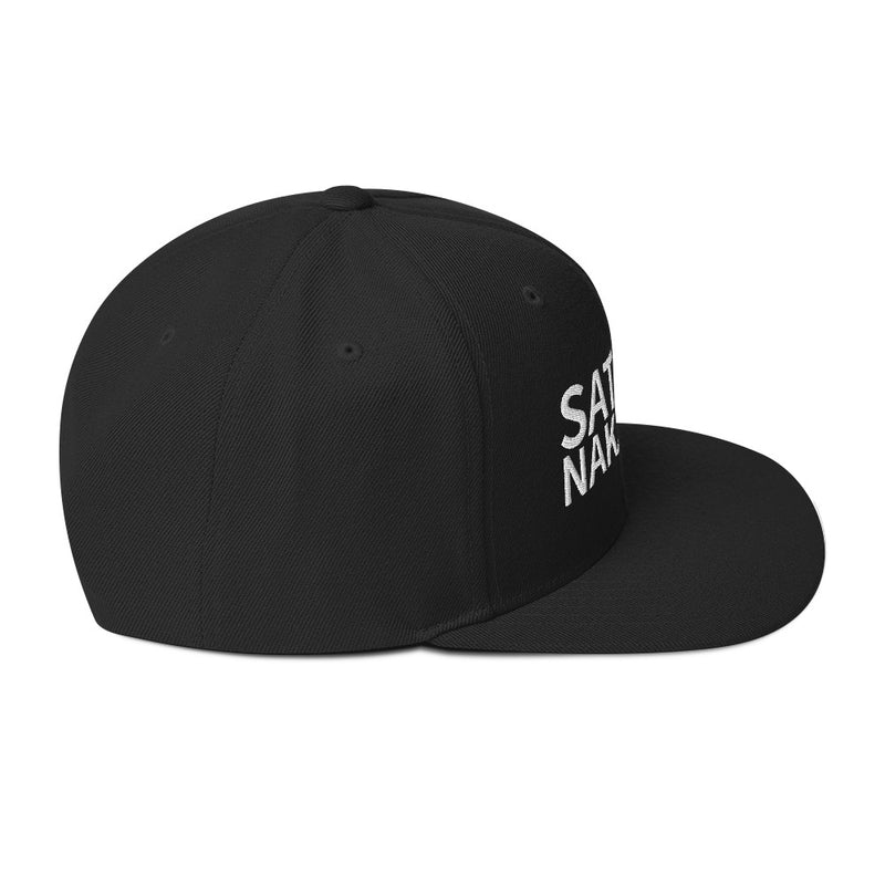 Satoshi Nakamoto Structured Snapback Cap with Flat Brim