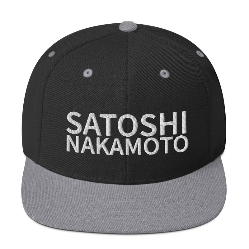 Satoshi Nakamoto Structured Snapback Cap with Flat Brim