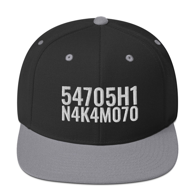 Satoshi Nakamoto Structured Snapback Cap with Flat Brim
