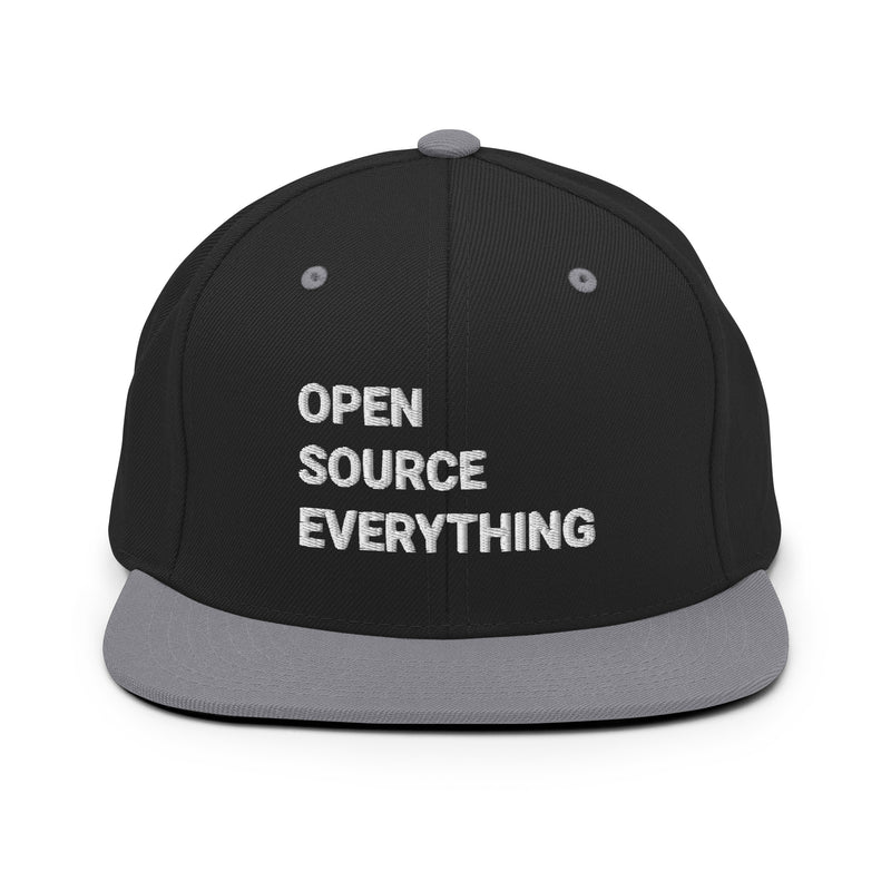 Open Source Everything Structured Snapback Cap with Flat Brim