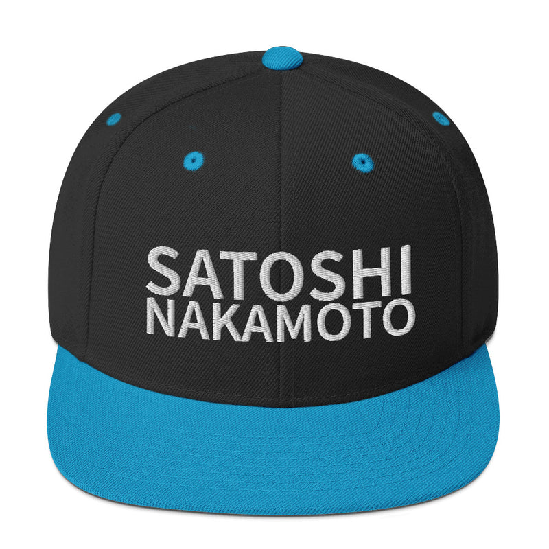 Satoshi Nakamoto Structured Snapback Cap with Flat Brim