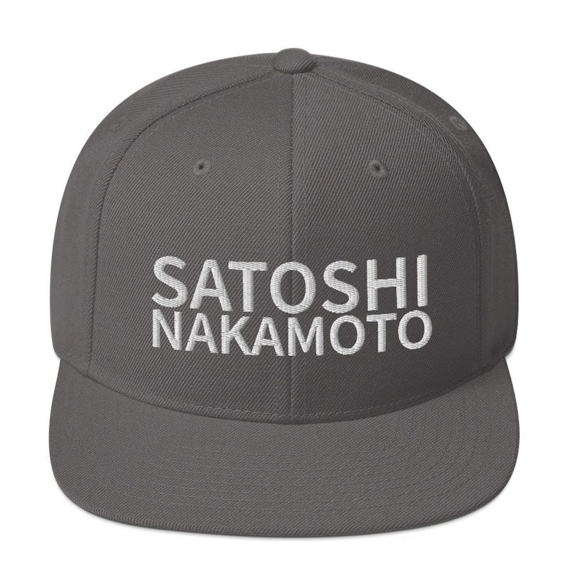 Satoshi Nakamoto Structured Snapback Cap with Flat Brim