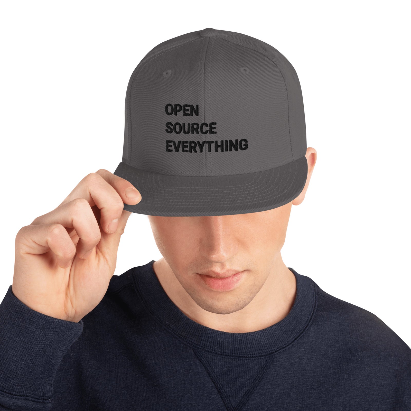 Open Source Everything Structured Snapback Cap with Flat Brim