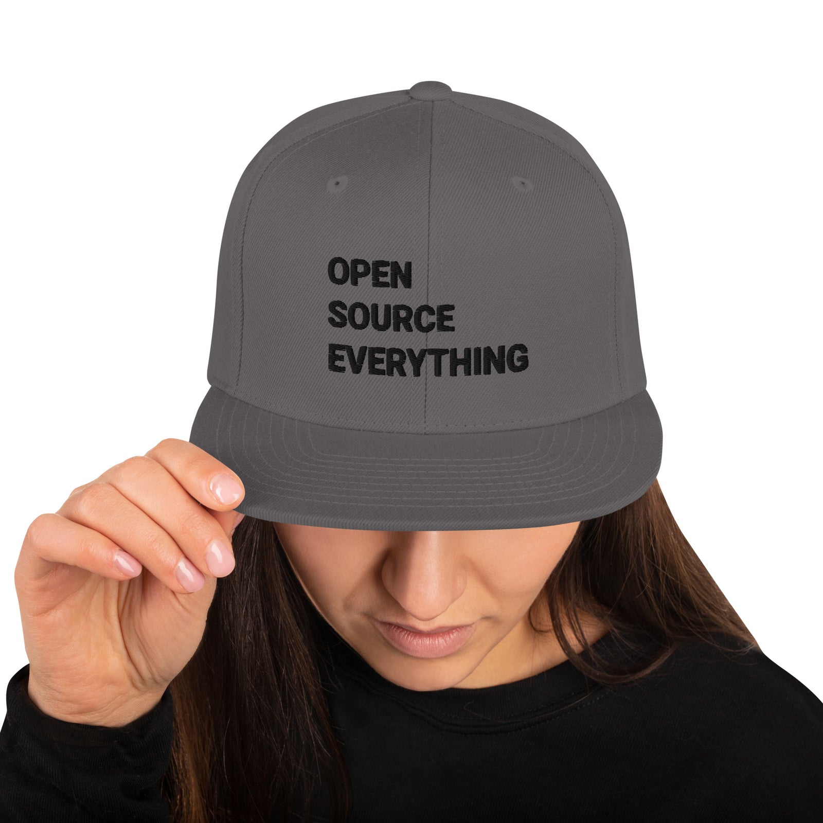 Open Source Everything Structured Snapback Cap with Flat Brim