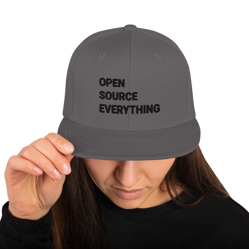 Open Source Everything Structured Snapback Cap with Flat Brim