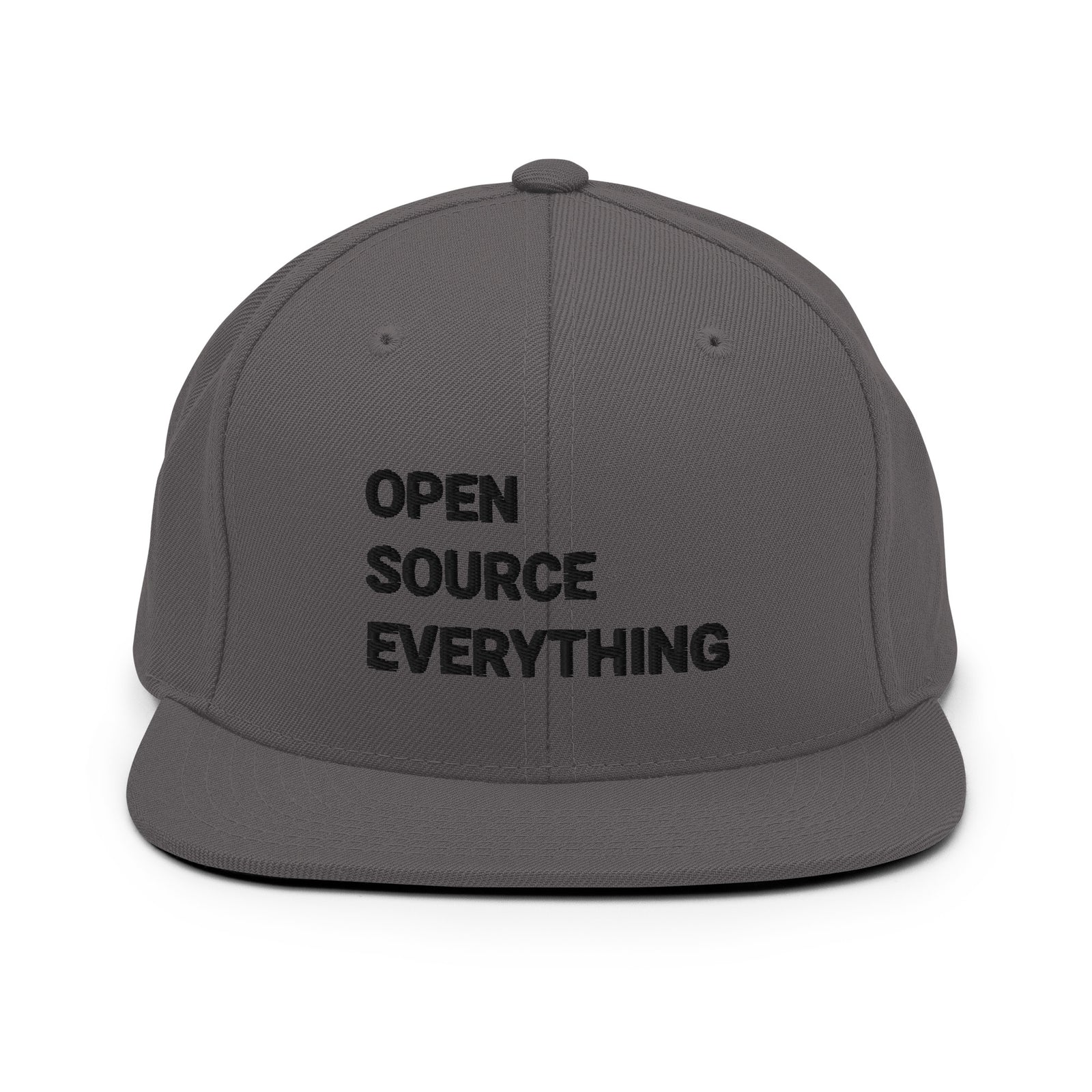 Open Source Everything Structured Snapback Cap with Flat Brim